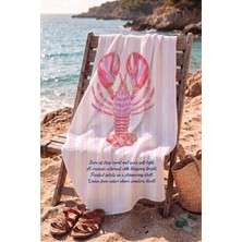 Tuğba Kuğu %100 Pamuklu 4 Kat Müslin Plaj Havlusu - Pink Lobster