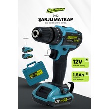Reschmann R-9022 12V Metal Şanzıman Çift Akülü Bakır Sargı Şarjlı Matkap Akülü Vidalama Setli