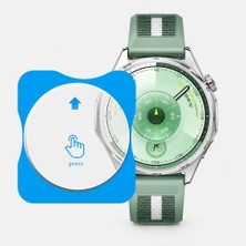 Sneezy Huawei Watch Gt6 46MM Uyumlu Kolay Takılabilir Takma Aparatlı Temperli Cam Ekran Koruyucu