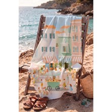 Tuğba Kuğu %100 Pamuklu 4 Kat Müslin Plaj Havlusu - Summer Stroll
