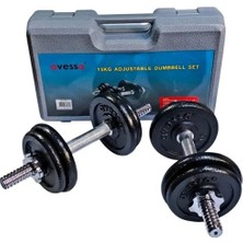 Voltrike Avs 15 kg Siyah Dumbbell-Dambıl Çanta Set