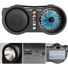 Depo Garaj Müzi̇k Kutusu Solar Şarjli Bt/usb/sd/fm Masa Fanli Fenerli̇ Nns NS-8058SF