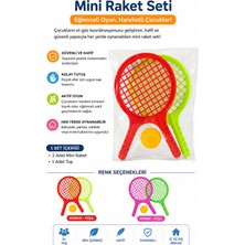 Emrah Gültekin Mini Raket Seti 2 Raket 1 Top Çocuk Oyuncağı Bahçe Park Plaj Eğlence Oyun Seti