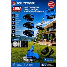 SCHUTZENGER 89VH Şarjlı Tırpan 3 Batarya Çim Biçme Makinesi 7 Başlık Aparat 9 Pro Seri German
