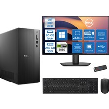 Dell Tower Essential QVT1260 Intel® Core™ İ7-14700 80GB Ddr5 256GB SSD 8GB/RTX5050 WIN11PRO +23.8 Fhd Monitör Tower Masaüstü Bilgisayar 23BTO01400724P26+ZETTAUSBBELLEK