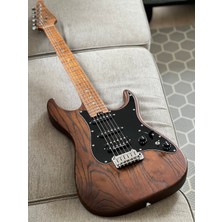Soloking Ms-1 Classic Ash In Torched Black With Roasted Flame Neck W/gigbag