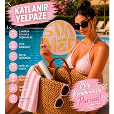 Up Atelier Plaj Modası Katlanabilir Oval Yelpaze Summer Vibes Model