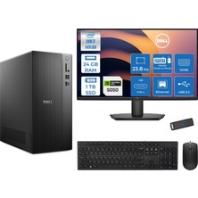 Dell Tower Essential QVT1260 Intel® Core™ İ7-14700 24GB Ddr5 1tb SSD 8GB/RTX5050 Freedos +23.8 Fhd Monitör Tower Masaüstü Bilgisayar 23BTO01400724F08+ZETTAUSBBELLEK