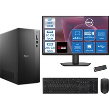 Dell Tower Essential QVT1260 Intel® Core™ İ7-14700 80GB Ddr5 256GB SSD 4GB/RX550 Freedos +23.8 Fhd Monitör Tower Masaüstü Bilgisayar 23BTO01400727F26+ZETTAUSBBELLEK