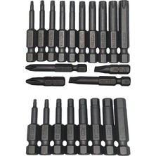 Ay-Civ Rico Matkap Uçları Torx Alyan Düz Yıldız 22 Parça 50 mm Manyetik Mıknastıslı Orjinal Çelik