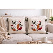 Livera Home Modern Punch Işlemeli 2'li Kırlent Kılıfı Dekoratif (43X43CM)