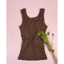 Veloure Kadın Atlet - Kalın Askılı Modal Kumaş Günlük Giy Çık Modeli , 1 Adet Kahve Renk ^yeni Sezon 🌞