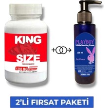 Guzzy King Size Erkeklere Özel Bölge Destekleyici 30'lu + Playboy Libido Arttırıcı Krem 125 ml