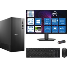 Dell Tower Essential QVT1260 Intel® Core™ İ7-14700 96GB Ddr5 512GB SSD 4GB/GT730 WIN11PRO +23.8 Fhd Monitör Tower Masaüstü Bilgisayar 23BTO01400725P32+ZETTAUSBBELLEK