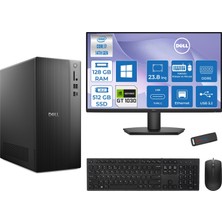 Dell Tower Essential QVT1260 Intel® Core™ İ7-14700 128GB Ddr5 512GB SSD 4GB/GT1030  WIN11PRO +23.8 Fhd Monitör Tower Masaüstü Bilgisayar 23BTO01400721P37+ZETTAUSBBELLEK