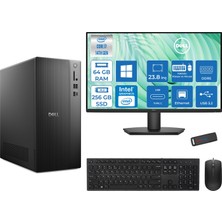 Dell Tower Essential QVT1260 Intel® Core™ İ7-14700 64GB Ddr5 256GB SSD Intel® UHD Graphics 770 WIN11PRO +23.8 Fhd Monitör Tower Masaüstü Bilgisayar 23BTO014007P21+ZETTAUSBBELLEK