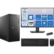Dell Tower Essential QVT1260 Intel® Core™ İ7-14700 128GB Ddr5 512GB SSD 6GB/RTX3050 WIN11PRO +23.8 Fhd Monitör Tower Masaüstü Bilgisayar 23BTO01400723P37+ZETTAUSBBELLEK
