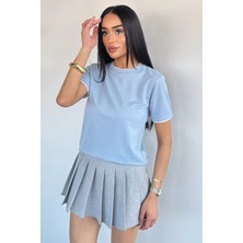 Gülseli Kadın Çift Yaka Basic Tişört P-00021701