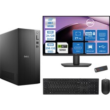 Dell Tower Essential QVT1260 Intel® Core™ İ7-14700 24GB Ddr5 256GB SSD 8GB/RTX5050 Freedos +27" Fhd Monitör Tower Masaüstü Bilgisayar 27BTO01400724F06+ZETTAUSBBELLEK