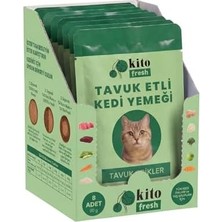 Kito Fresh Tavuk Etli Kedi YEMEĞI%100 Taze Içerikli Mama 80 G x 8 Adet