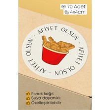 Alışveriş Kurdu Afiyet Olsun Paketleme Ambalaj Kargo Ürün Etiketi Yapışkanlı Sticker - 4X4CM 70 Adet