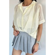 Gülseli Kadın Crop Atletli Desenli Bluz P-00021716
