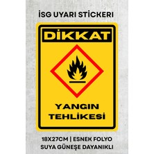 Alışveriş Kurdu Yangın Tehlikesi Iş Güvenliği Uyarı Ikaz Etiketi - Folyo Etiket