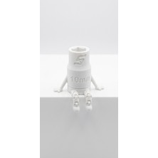 Demirhan3D 🔧🛠️ Tamirci Hediyesi Eklemli Buddy Figür Beyaz 10MM Oynar Bacaklı Dekoratif Plastik Figür 85X73X65 mm