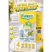 FUNECO Klozet Tuvalet Wc Temizleyici, Aktif Köpüklü, Ekolojik Doğa Dostu, Limon Ferahlığı, Aylık Paket