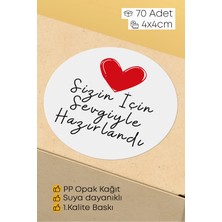 Alışveriş Kurdu 70 Adet Hediye Paketi Sticker Seti Etiket Paketleme 4x4 70 Adet