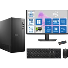 Dell Tower Essential QVT1260 Intel® Core™ İ7-14700 16GB Ddr5 1tb SSD 4GB/GT730 WIN11PRO +27" Fhd Monitör Tower Masaüstü Bilgisayar 27BTO01400725P03+ZETTAUSBBELLEK