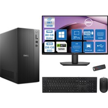 Dell Tower Essential QVT1260 Intel® Core™ İ7-14700 80GB Ddr5 256GB SSD 8GB/RTX5050 WIN11HOME +27" Fhd Monitör Tower Masaüstü Bilgisayar 27BTO01400724H26+ZETTAUSBBELLEK