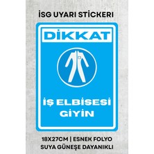 Alışveriş Kurdu Iş Elbisesi Giy Iş Güvenliği Uyarı Ikaz Etiketi - Folyo Etiket