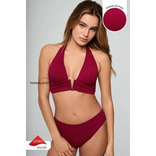 Kom Indıa Dokulu Kumaş Üçgen Bikini