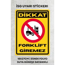 Alışveriş Kurdu Forklift Iş Güvenliği Uyarı Ikaz Etiketi - Folyo Etiket
