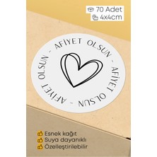Alışveriş Kurdu Afiyet Olsun Paketleme Ambalaj Kargo Ürün Etiketi Yapışkanlı Sticker - 4X4CM 70 Adet