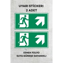 StickerUsta Alışveriş Kurdu Acil Çıkış Iş Güvenliği Uyarı Ikaz Etiketi - Folyo Etiket