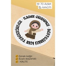 Alışveriş Kurdu Kadın Girişimci Paketleme Ambalaj Kargo Ürün Etiketi Yapışkanlı Sticker - 4X4CM 70 Adet