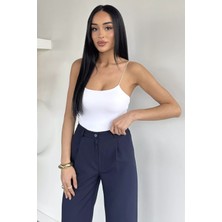 Gülseli Kadın Lastik Askılı Likralı Crop Top Bluz P-00021768