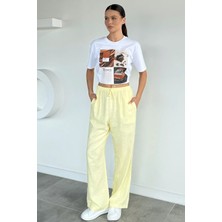Gülseli Kadın Bel Lastikli Keten Pantolon P-00021806