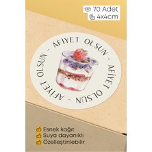 Alışveriş Kurdu Afiyet Olsun Paketleme Ambalaj Kargo Ürün Etiketi Yapışkanlı Sticker - 4X4CM 70 Adet