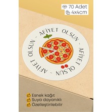 Alışveriş Kurdu Afiyet Olsun Paketleme Ambalaj Kargo Ürün Etiketi Yapışkanlı Sticker - 4X4CM 70 Adet