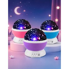 Toyzoy Toys Ay ve Yıldızlı Gökyüzü Yansıtmalı Dönen Projeksiyon Gece Lambası- Çocuk Bebek Odası
