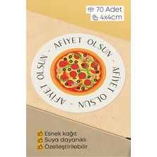 Alışveriş Kurdu Afiyet Olsun Paketleme Ambalaj Kargo Ürün Etiketi Yapışkanlı Sticker - 4X4CM 70 Adet