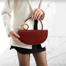 Boutique Kadın Gold Halka Kulplu Yarım Ay Omuz ve El Çantası