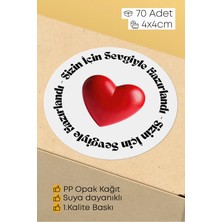 Alışveriş Kurdu 70 Adet Hediye Paketi Sticker Seti Etiket Paketleme 4x4 70 Adet