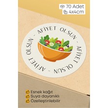 Alışveriş Kurdu Afiyet Olsun Paketleme Ambalaj Kargo Ürün Etiketi Yapışkanlı Sticker - 4X4CM 70 Adet
