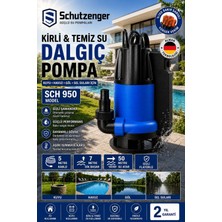SCHUTZENGER Sch 950W Yüksek Debili Su Tahliye Pompası Dalgıç Motor Gizli Şamandra 50 Yatay Atar