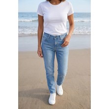 Gülseli Kadın Likralı Bilek Boy Jean Kot Pantolon P-00021582