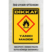 Alışveriş Kurdu Yanıcı Madde Iş Güvenliği Uyarı Ikaz Etiketi - Folyo Etiket